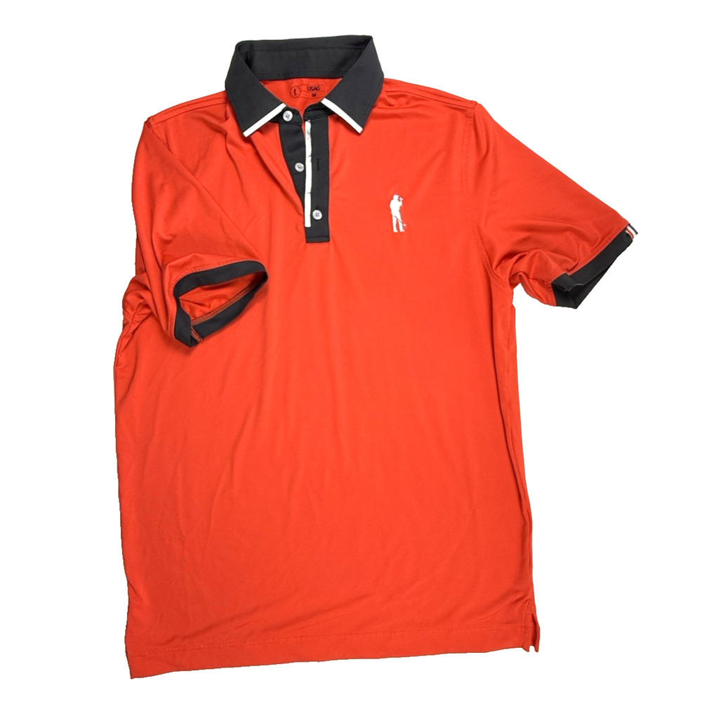 USAG U Suck At Golf Polo Shirt Mens Medium Red Golf Performance Stretch
